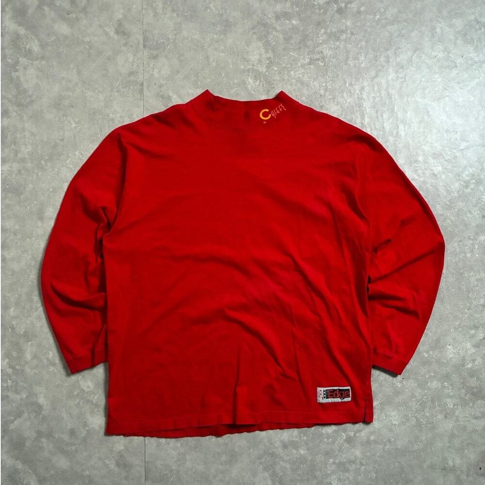90s Vintage Kansas City Chiefs Red Mockneck -L